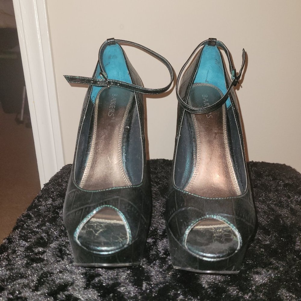 Ankle strap platform heels